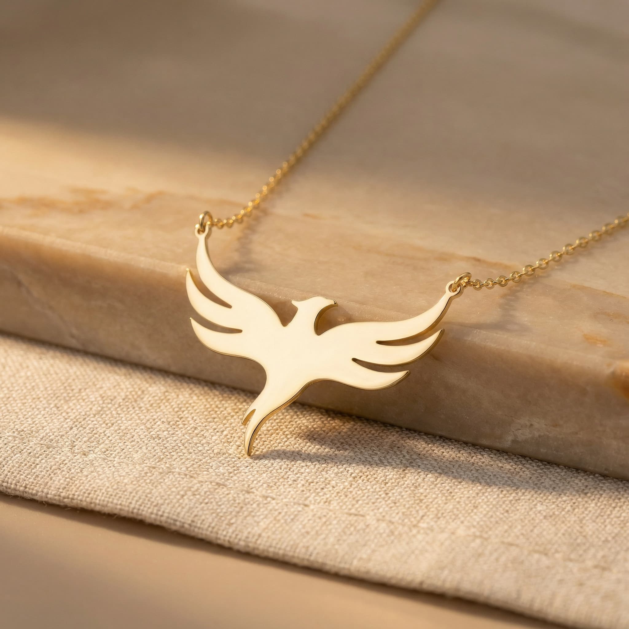 Anka Kuşu Figürlü 925 Ayar Gümüş Kolye